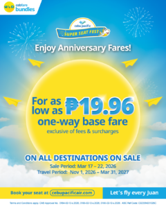 Cebu Pacific Rolls Out P19.96 Seat Sale for 30th Anniversary