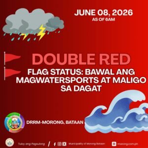 Morong Enforces Double Red Flag Alert, Bans Swimming and Water Activities Amid Rough Seas
